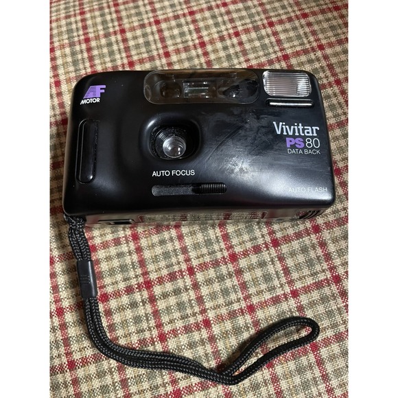 Vivitar Other - VIVITAR PS80 Data Back Auto Focus‎ Flash Camera 35mm Teated Works
